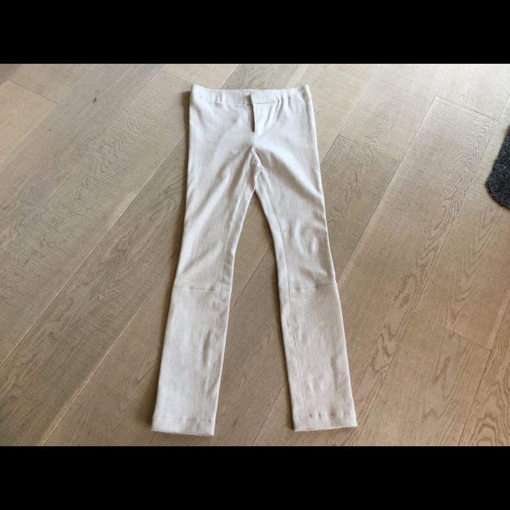 J Brand Cream/Taupe Leather Leggings Pants